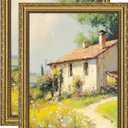 eletecpro 9x12 Picture Frames Set of 2, Gold Picture Frame with Glass Cover, Vintage 9 x 12 Photo Frames Display 6x8 Photo with Mat or 9x12 without Mat for Tabletop or Wall Decor, Gold