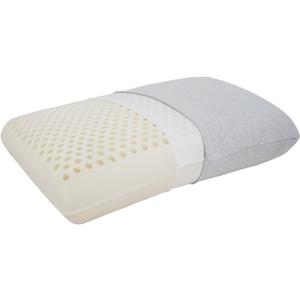 Nature Latex Foam Pillow-Standard Tall, Adult Pillows Sleeping Firm, with Removable Breathable Cotton Cover, High Profile Rubber Pillow for Side Back Sleeper, Release Neck Pressure (25.5"×17.7"×5.9")