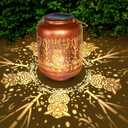 Birthday Gifts for Women Mom, Grandma - Owl Solar Lanterns Outdoor Waterproof Owl Gifts for Women Hanging Metal Solar Lights Outside Garden Ornament for Yard, Patio,Pathway Landscape, Brown