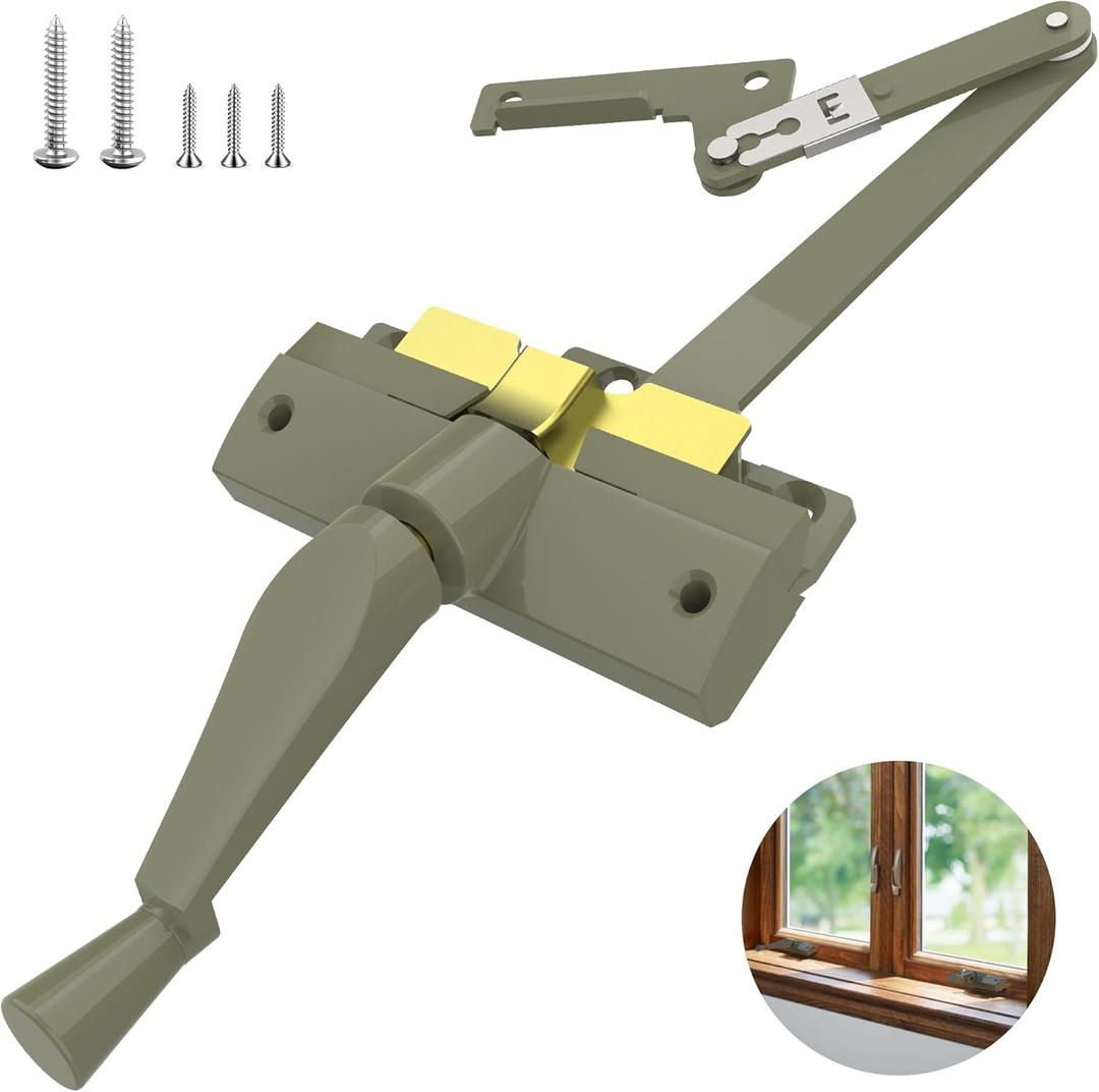 Split Arm Operator (Right Hand) with Handle Easy Replacement Solution for Window Crank Handle Compatible with Andersen 400 Series & A Series Perma-Shield Casement Windows (1982-1995),Stone