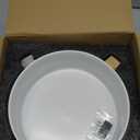 Welloyed 8'' Ceramic Raised Dog Bowl - 70Oz Dog Food & Water Bowl with Elevated Non-Slip Bamboo Stand, Dishwasher & Microwave Safe, Anti Vomiting Heavy Duty Pet Bowl for Medium and Large Dogs, White