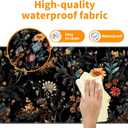 Dark Flower Mouse Pad,XXL 35.4"x15.7" Big Gaming Mousepad,Aesthetic Vintage Floral Large Extended Mouse Mat,Non-Slip Rubber Base Waterproof with Stitched Edges for Gaming Office Home