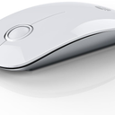 Bluetooth Wireless Mouse - (BT5.1+USB) Slim Dual Mode Computer Mice with Quiet Click, Low Power, and 1600 DPI, Portable Cordless for MacBook, Laptop, iPad Pro/Air, Chromebook (White)