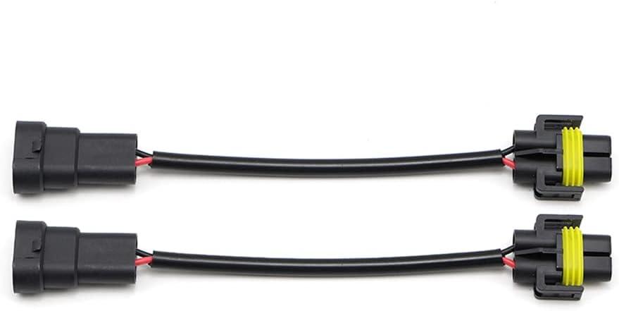 Dreamseek 2Pcs Light Cable Convert Male H8/H9/H11 to 9006/HB4 Female Extension Conversion Wire Harness for Headlight Fog Lamp Bulb Socket Adapter