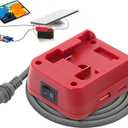 Starlink Mini Battery Adapter Compatible with Milwaukee M18, [Low Voltage Cutoff Protection] 5FT Starlink Mini Power Cable for 18V Battery, 18AWG Battery Adapter DC Power Cable (Red)