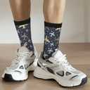Cute Airplane Novelty Funny Crew Socks, Cool Breathable Dress Socks Gift For Men Women