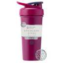 BlenderBottle Sport Sleek Insulated Stainless Steel Shaker Bottle with Wire Whisk, 25-Ounce, Raspberry – Protein Shakes & Hydration for Athletes & Fitness Enthusiasts, Easy Mixing, Lockable Lid