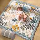 Momcozy Baby Play Mat for Floor, 50"x50" Thickened Playpen Mat, Playmate for Baby Tummy Time, Waterproof & Non-Slip, Foldable Outdoor Mat with Carrying Handle, Forest World