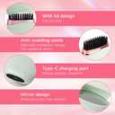 Mini Hair Straightener, Cordless&Rechargeable Portable Hair Straightener Brush with 3-Speed Temperature Control, Fast Heating Hot Comb&Anti-Scald Shell, Mini Straightener Brush for Home Travel Gift