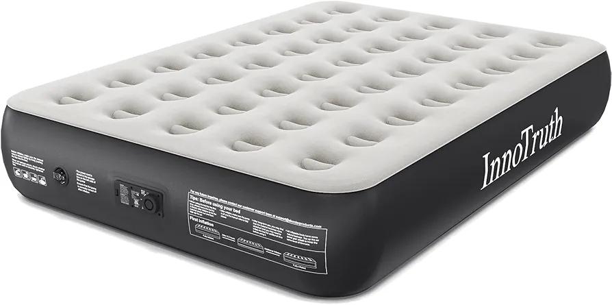 InnoTruth Queen Air Mattress with Built-in Pump, 13" Raised Comfort, Durable Inflatable Bed for Home & Guests, Easy Setup, Ideal for Travel & Camping,