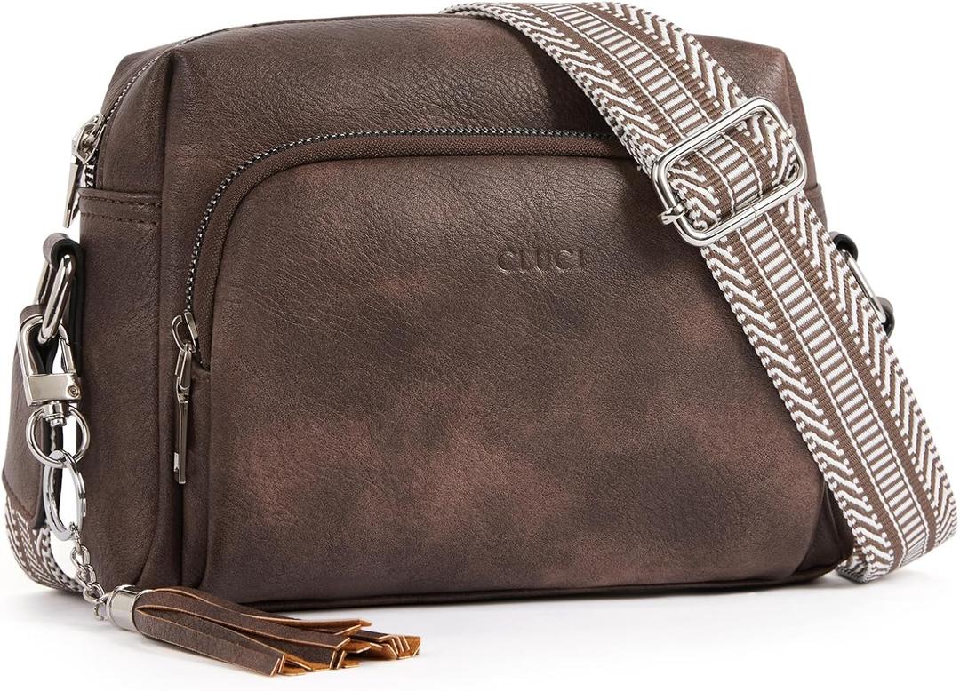 CLUCI Purses for Women Crossbody Bags for Women Cross Body Bag Crossbody Purse with Adjustable Wide Strap (2-1coffee)