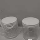 16 OZ Plastic Jars with Lids, 12 Pack Clear Plastic Slime Containers for Kitchen and Household Food Storage of Dry Goods, Creams and More,Included Extra Label and A Pen