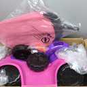 Qaba Push Car for Kids 1-3 Years, 3 in 1 Ride on Sliding Car, Foot to Floor Baby Push Car with Removable Handle, Music, Horn, Canopy, Safety Guardrail for Boys and Girls, Pink