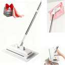 2026 New Snap On Mini Mop with 5 Reusable Cloths for Dry Wet Disposable Pads, Zero-Touch Automatic Gripping Multi Surface Quick Cleanups for Alternative to Swiffer Sweeper Mops