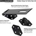HILLMASTER Heavy Duty Door Hasp Latch 7-3/4" Extra Thick Steel Safety Gate Door Lock Padlock Clasp Hasp Lock Latch for Fence Gate Barn Door Shed Closet Cabinet, Black Finish