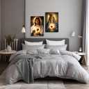 XLMDYYSW Sacred Heart Canvas Wall Art 2 Panel Jesus and Mary Portrait Picture God Divine Mercy Painting Christian Catholic Prints for Church Decor Framed (White, 16.00" x 24.00" x 2PCS)