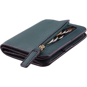 Toughergun Wallet Women Rfid Blocking Small Compact Bifold Luxury Leather Pocket Wallet Ladies Mini Purse with ID Window (04 ReNapa Green Coal)
