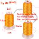 New brothread 63 Colors Compatible with Brother Polyester Embroidery Machine Thread with Bonus of 10" x10yd Medium Weight Tearaway Embroidery Stabilizer