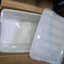 IRIS USA 40 Qt Stackable Plastic Storage Bins , 4 Pack - BPA-Free, Made in USA - Discreet Organizing Solution, Latches, Durable Nestable Containers, Secure Pull Handle - Pearl