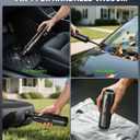 Car Vacuum Portable Cordless Handheld Vacuum Cleaner 4-in-1 Mini Cordless Vacuum with 2 Suction Modes and 16800pa Suction Power Blowing & Inflating 2 Modes Handheld Vacuum for Car, Desk, Keyboards (Black)