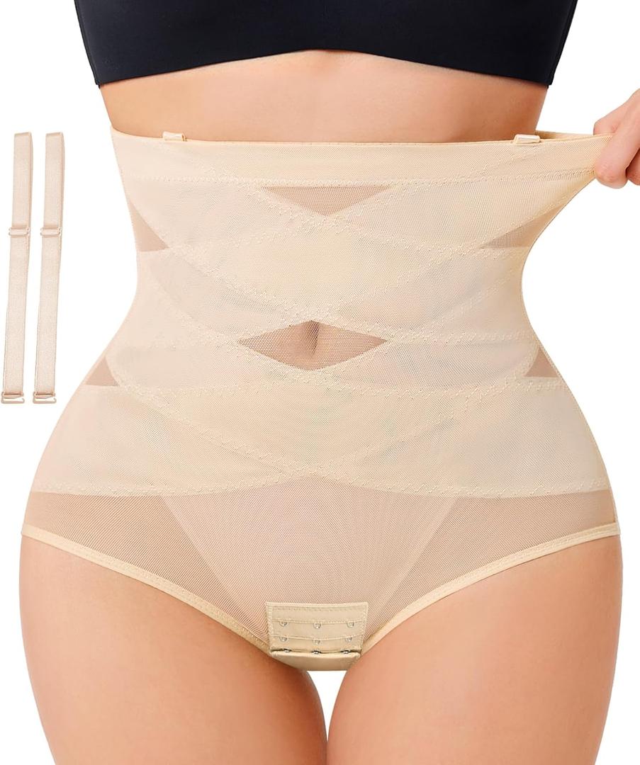 Tummy Control Shapewear for Women - Butt Lifting Shapewear Body Shaper High Waist Tummy Control Panties (Small, Beige)
