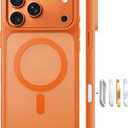 TORRAS Magnetic Shockproof for iPhone 17 Pro Case, Compatible with MagSafe, MilitaryGrade Drop Protection, Camera Control, DIY Button, Slim Translucent Phone Case for iPhone 17 Pro, Orange