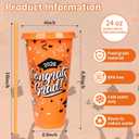 12 Pieces 2026 Graduation Plastic Cups with Lids and Straws 24 Oz Reusable Graduation Plastic Drinking Cup Class of 2026 Graduation Party Supplies for Graduation Hot Cold Drink Decorations (Orange)