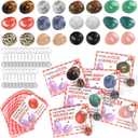 Valentines Day Cards for Kids Classroom School, 24 Pack Valentine Exchange Cards with Crystals & Keychain Bulk, Valentines Day Gifts for Boys Girls Toddlers Class Party Favors (#1)