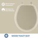 Mayfair Cameron Bone Toilet Seat, Non Slip Heavy Duty Wood, Easy Clean, Made in USA, Round