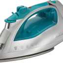 Sunbeam Turbo Steam Iron, 1700 Watt, Nonstick Ceramic Soleplate, Horizontal or Vertical Shot of Steam, Quick Heating, 3-Way Auto-Off, White and Chrome (Chrome/Teal) (One Size)