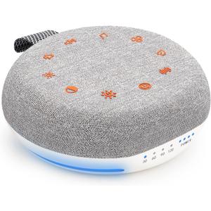 White Noise Machine,Portable Sound Machine with 40 Soothing Sounds, USB Rechargeable,Sleep Sound Timer & Night Light for Baby Kids Adults