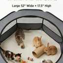 UWE Extra Large Small Animal Playpen, XL Portable Pet Playpen for Rabbit, Kitten, Guinea Pig, Hamster, Puppy Waterproof Foldable Mesh Tent with Zipper Cover, Indoor Outdoor Use, Dark Grey