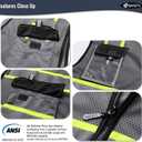 JKSafety Hi Vis Reflective Safety Vests for Men Women High Visibility Vest with Pockets Mesh Fabric Construction Safety Apparel Neon Vest for Work (220-Grey XL)