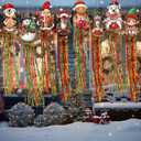8pcs Christmas Outdoor Decorations with Tassels Christmas Hanging Santa Claus Yard Decoration for Outside 3.3ft Xmas Windsocks Signs for Home Wall Tree Lawn Yard Party Supplies Garden Decor