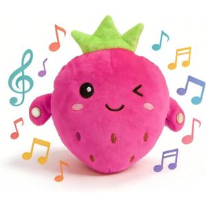 Baby Musical Sensory Toy,nteractive Musical Plush Toy with SoundsSensory Activity Learning Educational Kid Toy,Fun Christmas and Birthday Gifts Suitable for Multiplayer interaction (pink strawberry)