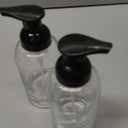 rejomiik Foaming Soap Dispenser Thick Glass Foam for Bathroom or Kitchen Sink, 12.7 oz Clear Pump Bottles for Hand soap, Body Wash, Black, 2 Pack