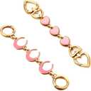 ZLSPTK 2Pcs Bag Extender Chain Heart Moon Purse Strap Extenders for Handbags Purse Extender Chain Gold Purse Strap Replacement Pink Purse Accessories Bag Charms for Handbags Purse Making Supplies,Ad Pink Purse Strap Extender
