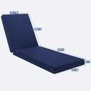 Favoyard Chaise Lounge Cushions Outdoor 72 x 21 x3 Inch Waterproof & 3-Year Fade Resistant Outdoor Lounge Chair Cushions with Removable Cover, Ties and Hidden Zipper for Patio Pool Lounge Chairs