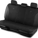 Skechers Memory Foam Car Seat Covers, Leather Seat Covers with Thick Memory Foam, Black Air Cool Rear Seat Covers, Automotive Comfort and Protection for Most Cars, Van,Trucks, SUVs(Rear,Black)
