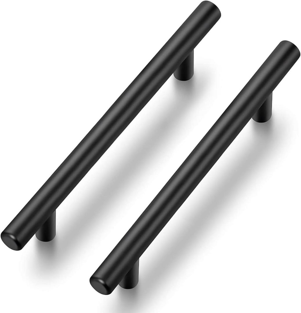 Ravinte Black Cabinet Handles - 5 Pack 5 Inch Modern Drawer Pulls - Matte Black Kitchen Cabinet Hardware