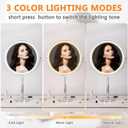 Hasipu 10 LED Makeup Mirror with 7X Magnification - Rechargeable Vanity Mirror, 3 Color Modes, Touch Control, 360 Rotation & Adjustable Height (Antique Silver)