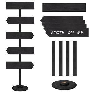 Chunful Wooden Blank Arrow Signs with Stakes, Wood Blank Directional Yard Sign for Outdoor Lawn Patio Yard Garden Weddings Birthday Party Guidepost Decorations (Black,63 Inch)