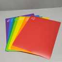 Cutting Board Mats Flexible Plastic Colored Mats with Food Icons, Fotouzy BPA-Free, Non-Porous, Anti-skid back and Dishwasher Safe, Set of 7 Rainbow - 7 Pieces