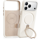 TORRAS Q3 Silicone for iPhone 17 Pro Max Case Stand, Fit for MagSafe, Liquid Silicone Soft Cozy Grip, 360 Spin Magnetic Stand, Camera Control, Protective Case for iPhone 17 Pro Max, Ivory Gold