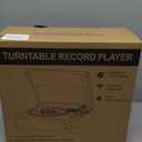 Vinyl Record Player Turntable with Built-in Bluetooth Receiver & 2 Stereo Speakers, 3 Speed 3 Size Portable Retro Record Player for Entertainment and Home Decoration (Brown)