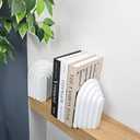 Heavy Book Ends Set of 2, Concrete Bookends for Shelves and Bookshelf Decor, Stylish and Durable Decor, Minimalist Book Ends for Shelves, Perfect for Home and Office (Arch 3)