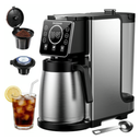 SHARDOR Programmable 5 Cup Drip Coffee Maker, Single Serve Hot & Iced Coffee Machine for K Cup & Grounds, 95oz Removable Reservoir, 6–24oz Brew Size, Strong Brew, Stainless Steel Thermal Carafe, Black