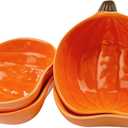 Pumpkin Ramekins Small Ceramic Pumpkins Bowls for Baking 6 Oz Oven Safe Mini Pumpkin Dish for Serving Dip and Sauce, 4pcs