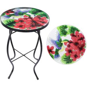 Outdoor Side Table,14" Patio Accent Table Bistro Coffee End Table, Round, 14-inch diameter, 21-inch height