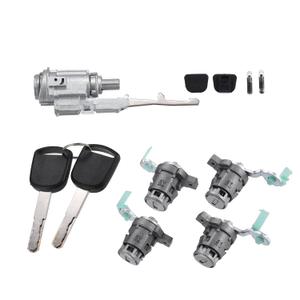 06351-TE0-A11 Ignition Switch Cylinder Lock Front Door Lock Cylinder with Keys for Honda CR-V 2002-2006 for Honda Element 2003-2011 / Door Lock Cylinder / 1 Set Silver Tone